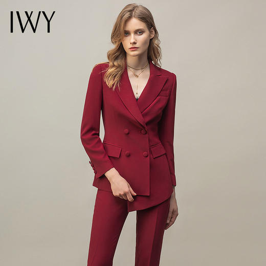 IWY/时尚酒红色西服套装C11358+P11358 商品图0