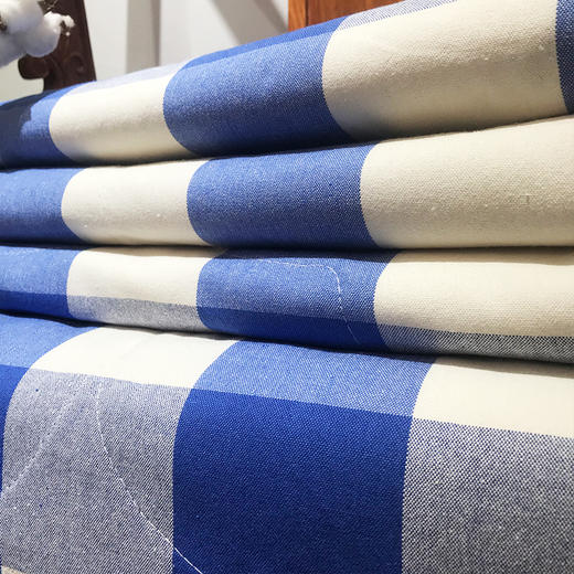 （乡村振兴商品）百布堂纯棉粗布养生夏凉被（蓝白格） 商品图4