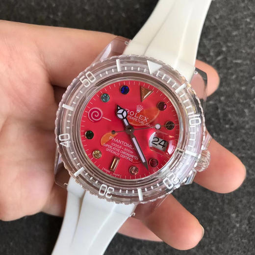 GR-Factory 2021新款🔥PHANTOMLAB&ROLEX联名力作水晶系列腕表来袭！颠覆传统概念！采用PMMA水晶材质！3135蓝游丝机芯！市场好的泰国进口橡胶表带，永不变黄 商品图10