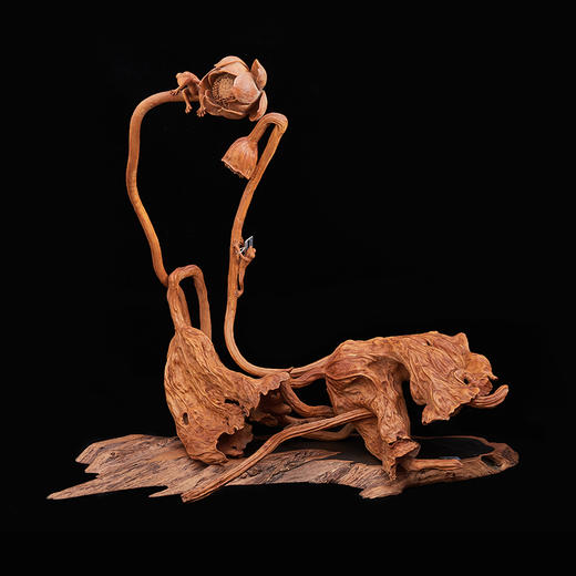 荷趣黄杨木雕44*54cm ZYXD 商品图0