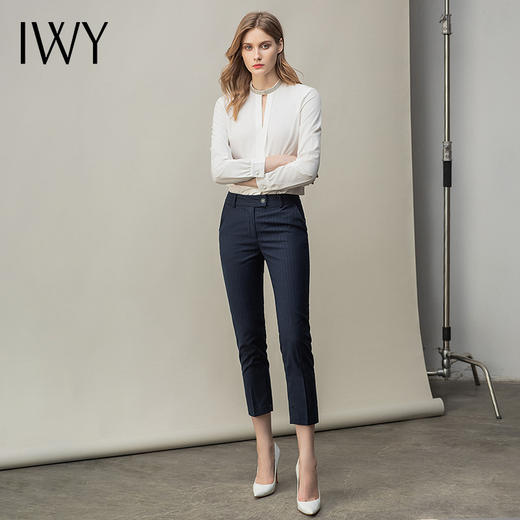 IWY/衬衫职业套装女高端气质长袖工作服时尚优雅名媛商务套裤 B11234+P10345 商品图2