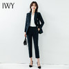 IWY/高端职业套装女长袖双排扣西装经典藏蓝商务套裤职场正装NCP10433 商品缩略图2