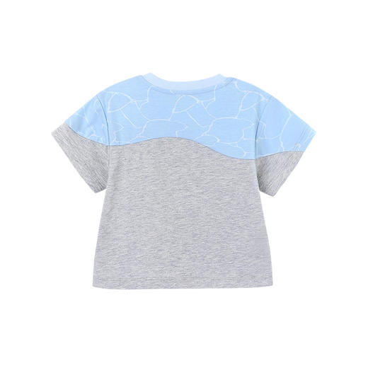 英氏-童衣类（夏）E1外着英针圆领短套衣花灰100C 商品图1