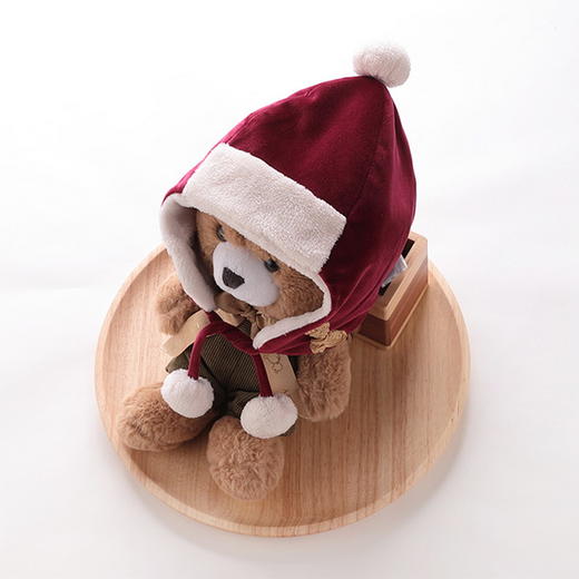 拉比-配饰类（冬）C9中国风护耳帽深红 商品图1