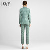 IWY/绿色格纹高端职业西装套装女时尚修身通勤工作服播音主持正装 213122C1+P1 商品缩略图3