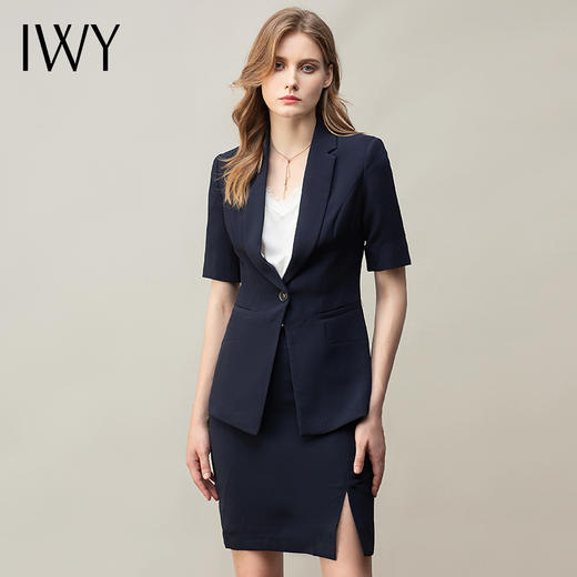 IWY/职业装女裙套装藏青干练西装正装高端酒店经理工作服商务制服 CS11232藏青色 商品图1