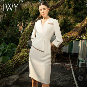 IWY/职业套装女五分袖轻熟风通勤正装裙气质时尚正式工作服连衣裙 NQ528-W