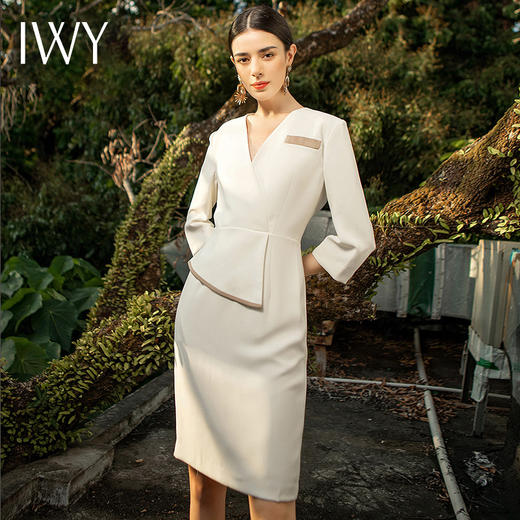 IWY/职业套装女五分袖轻熟风通勤正装裙气质时尚正式工作服连衣裙 NQ528-W 商品图0
