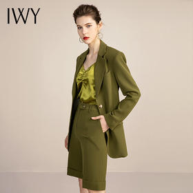 IWY/军绿色高端商务西装短裤正装女设计感时尚职业套装气质工作服 213112C1+P5