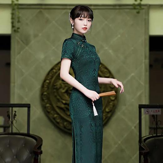 HH-H081 纯色复古老上海香云纱旗袍改良版 商品图4