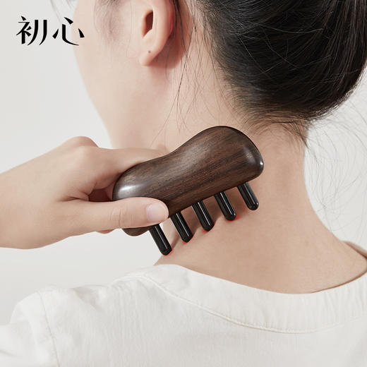 初心| 经络按摩梳黑檀牛角绿檀绵羊角送人送礼梳子 商品图2