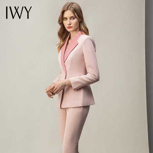 IWY/粉色西服套装女时尚职业装气质女神范商务工作服播音主持正装 CP11110粉色 商品图1
