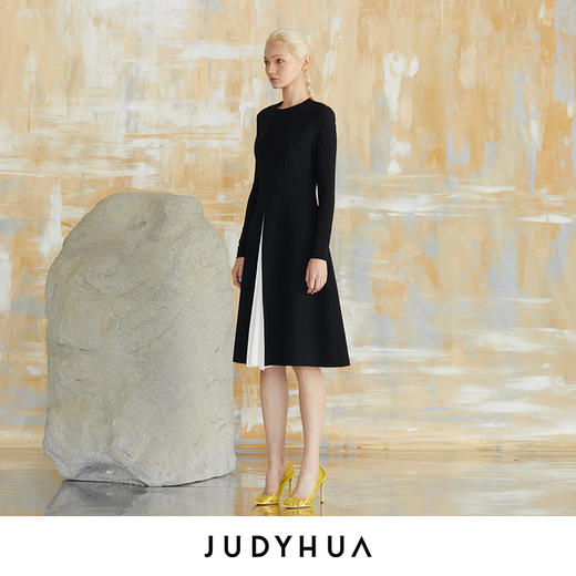 JUDYHUA 皱褶拼接设计连衣裙 商品图1