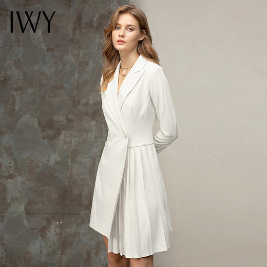 IWY/白色职业连衣裙套装小众设计优雅时髦轻奢办公高级工装气质OL Q11363白色 商品图1