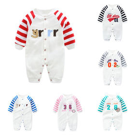 【母婴】春秋新款初生新生儿连体衣纯棉男女宝宝婴儿衣服哈衣春秋外出服