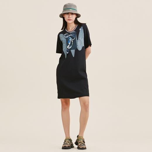 MIIDII/谜底纯棉连衣裙21夏新H型圆领图案印花闺蜜装212ML0881 商品图0