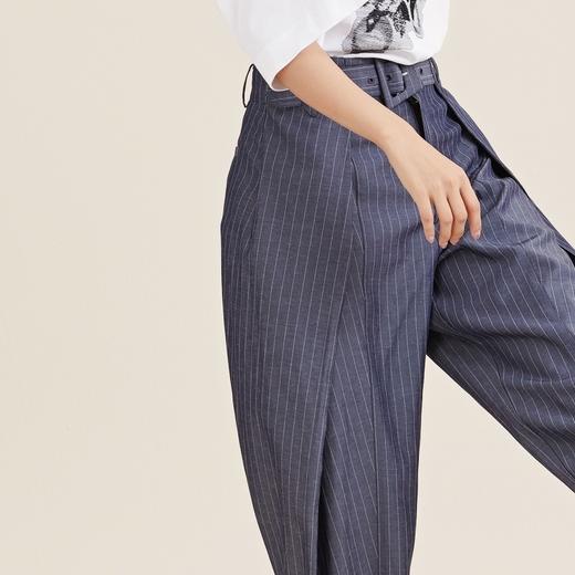 MIIDII/谜底21夏新品大气时尚细条纹萝卜裤休闲西裤女212MK0948 商品图2