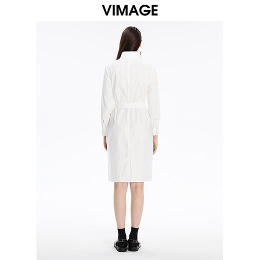 VIMAGE纬漫纪秋季新款束腰长袖优雅显瘦连衣裙V1607220 商品图4