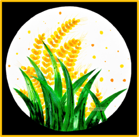 4-6岁综合创意画《麦田里的麦子》秋天/丰收【自动发货：下单后，点击手机短信中收到的链接，即可获取文件下载的链接；如有任何问题，可添加客服微信hm33268获得帮助】
