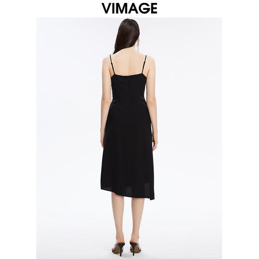 VIMAGE纬漫纪新品女装显白皙性感妩媚吊带不规则连衣裙V1607211 商品图4