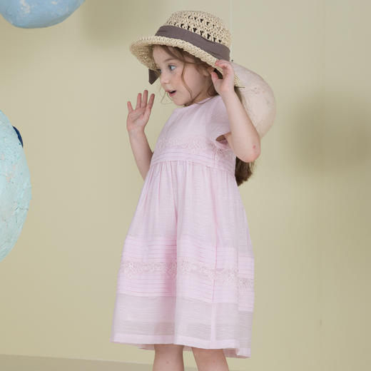 谜底童装20夏新款女童娃娃公主短袖连衣裙宝宝花边裙子202KL0722 商品图1