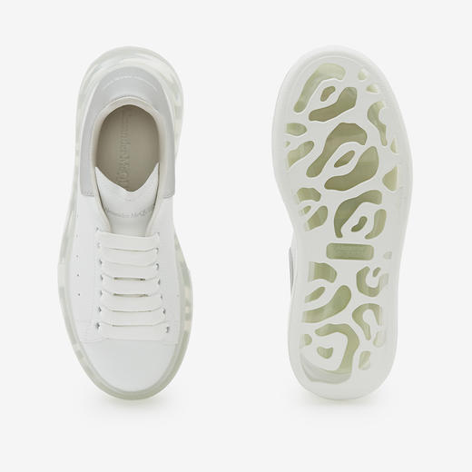 ALEXANDER MCQUEEN 亚历山大麦昆 女士光滑小牛皮系带灰尾气垫透明休闲运动鞋 白色 666892 WIA4T 9058 商品图3