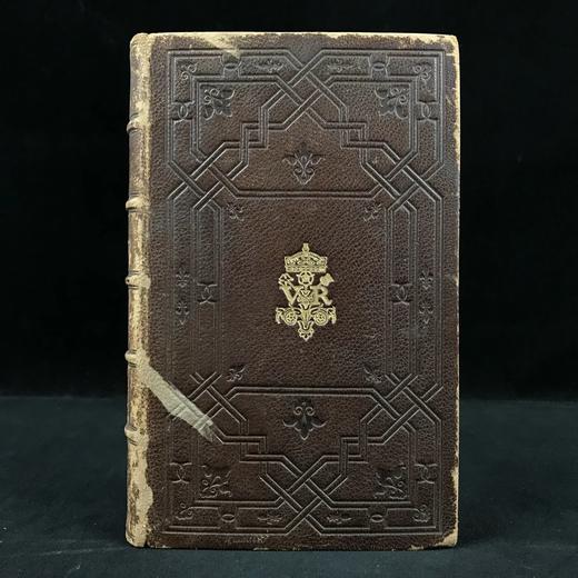 1857年 早期佛兰芒派画家 15页版画插图（含1幅展开图） 全真皮精装大32开 五层竹节背 环衬压花暗纹 商品图1