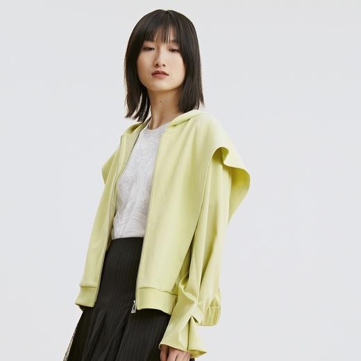 谜底2021秋季新款时尚减龄后背刺绣休闲连帽外套女213MW1724 商品图1