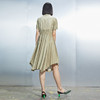 MIIDII/谜底连衣裙21夏新品复古棒球领收腰不规则下摆212ML0859 商品缩略图2
