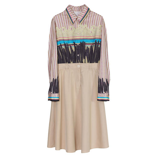 MIIDII/谜底小爱心印花假两件天丝收腰连衣裙长裙211ML0110 商品图4