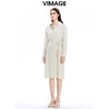 VIMAGE纬漫纪秋季新款系带束腰优雅纯色显瘦连衣裙V1607210 商品缩略图3