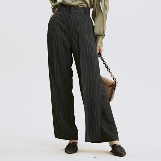 谜底阔腿裤2021夏季新款垂感宽松醋酸直筒裤显瘦裤子女213GK1637 商品图0