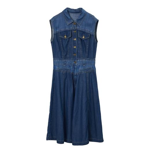 MIIDII/谜底21夏新品复古假日拼接收腰无袖牛仔连衣裙212ML0756 商品图3