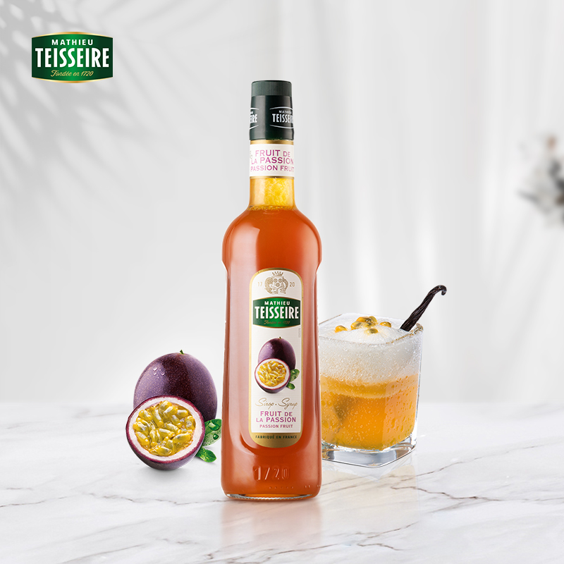 【Teisseire糖浆】帝斯乐 百香果风味700ML/瓶  法国天然果露 咖啡伴侣苏打水鸡尾酒调味