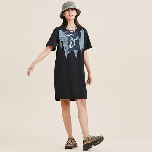 MIIDII/谜底纯棉连衣裙21夏新H型圆领图案印花闺蜜装212ML0881 商品图3