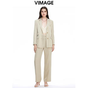 VIMAGE纬漫纪秋季新款修身显瘦百搭直筒西装裤子休闲裤V1605204裤子