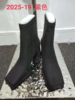2025-19#方头胎羊皮高跟短靴 商品缩略图1