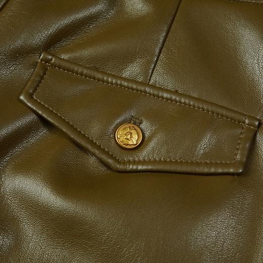 谜底2021秋季新款高端系列简约复古仿皮合体短裤靴裤女213GK1625 商品图3