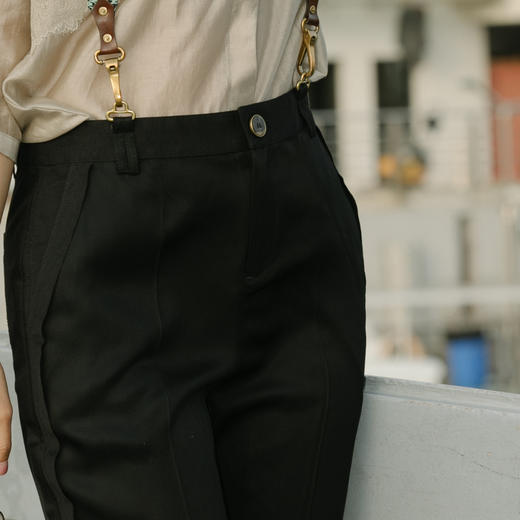 MIIDII/谜底21夏新品复古个性可拆卸背带休闲裤女212MK0747 商品图3