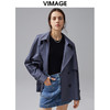 VIMAGE纬漫纪秋冬新款品牌女装经典翻领收腰显瘦风衣短外套VC2104206 商品缩略图0