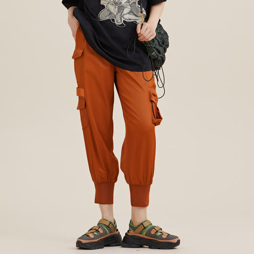 MIIDII/谜底醋酸宽松萝卜裤女21夏新品工装感休闲裤女212MK0744 商品图2