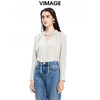 VIMAGE纬漫纪秋季新款纯色通勤百搭系带衬衬衣女士小上衣1613203 商品缩略图2