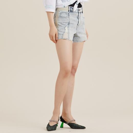 MIIDII/谜底牛仔短裤女21夏新品个性洗水破洞休闲运动212MK0716 商品图1