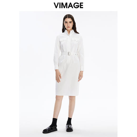 VIMAGE纬漫纪秋季新款束腰长袖优雅显瘦连衣裙V1607220 商品图1