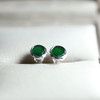 高冰种湖水绿翡翠圆盘耳钉18k白金镶嵌 商品缩略图2