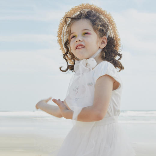 谜底童装20夏新款两件套装女童纯棉连衣裙女孩蕾丝裙子202KL0719 商品图4