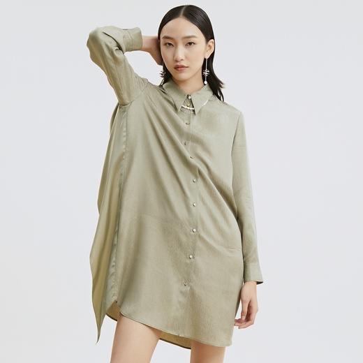 谜底衬衫式连衣裙2021夏季新款高端系列铜氨天丝裙子213GL1676 商品图1