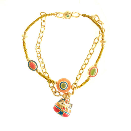 女巫店原创设计银镀金双层平安福气手绳手链 商品图4