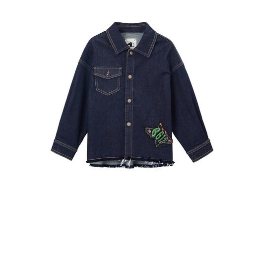 谜底童装21秋新款H型中款衬衫文艺调牛仔衬衫外套213KC2238 商品图4