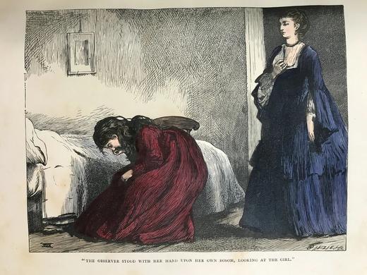 约19世纪后期 狄更斯《小多丽特/博兹札记》 92幅插图（含套色版画） 皮装16开 商品图8